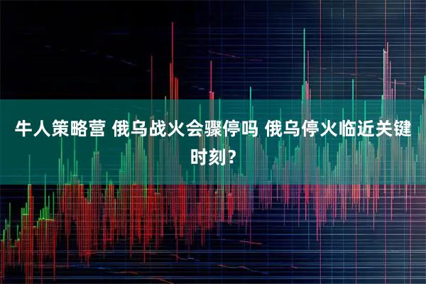牛人策略营 俄乌战火会骤停吗 俄乌停火临近关键时刻？