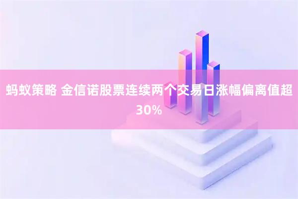 蚂蚁策略 金信诺股票连续两个交易日涨幅偏离值超30%